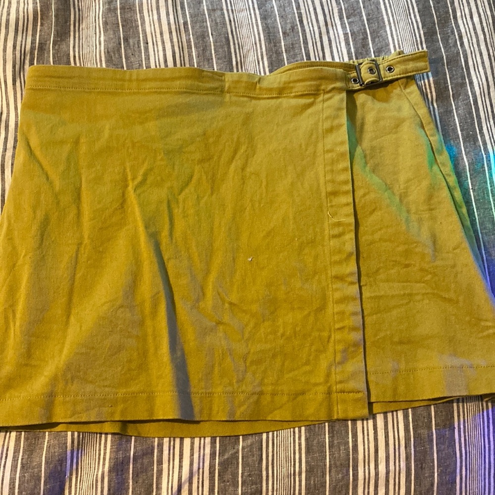 Green mini skirt